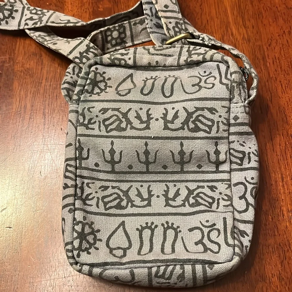 Lakhays Gray Patterned Crossbody Bag with adjustable length strap
. - Picture 3 of 9